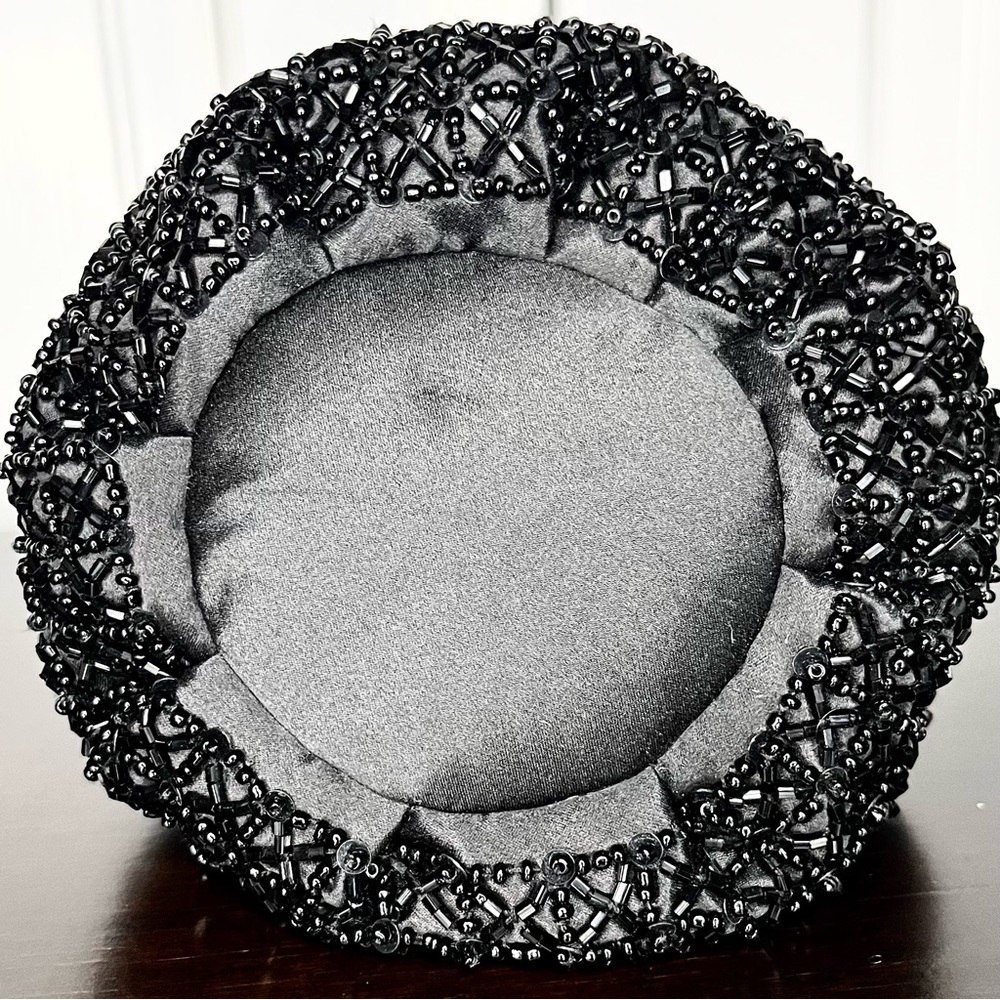 Ann Taylor Formal Black Beaded Mini Bag Holiday Party or Cocktail - Picture 3 of 7